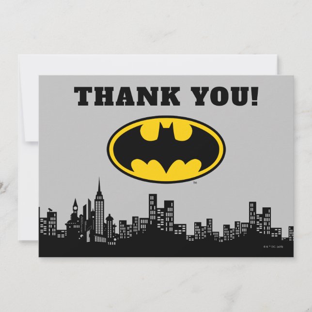 Batman Gotham City | Birthday Thank You Card (Front)