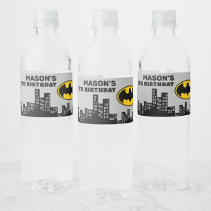 Batman - Gotham City   Birthday Water Bottle Label