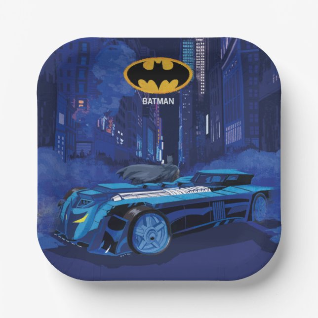 Batman Gotham City Night Patrol Paper Plate (Front)