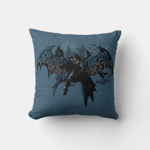 Batman Gotham City Paint Drip Graphic Throw Pillow
