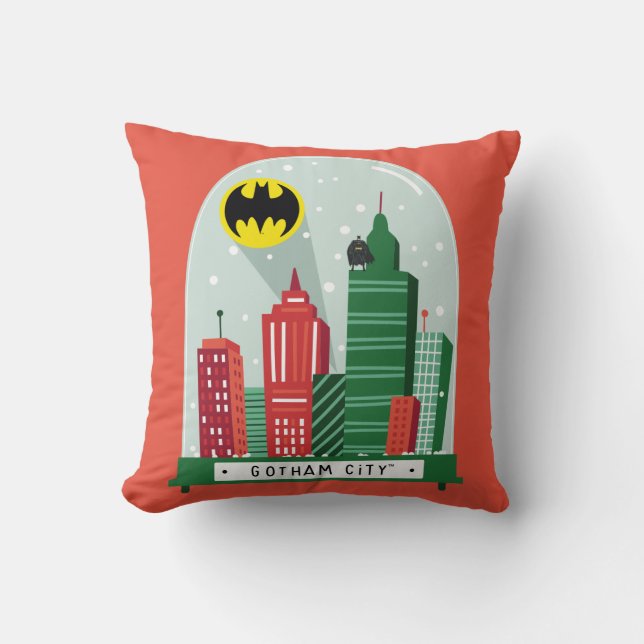 Batman Gotham City™ Snow Globe Graphic Throw Pillow (Front)