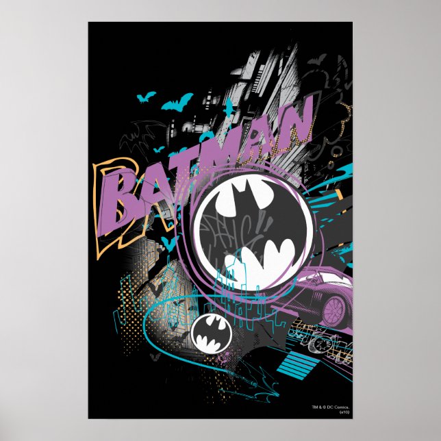 Batman Gotham Skyline Sketch Poster (Front)