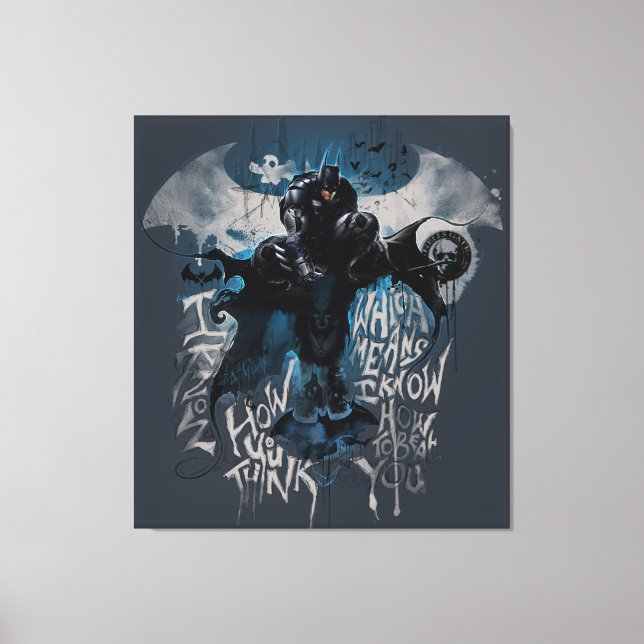Batman Graffiti Graphic - I Know How You Think Canvas Print (Front)