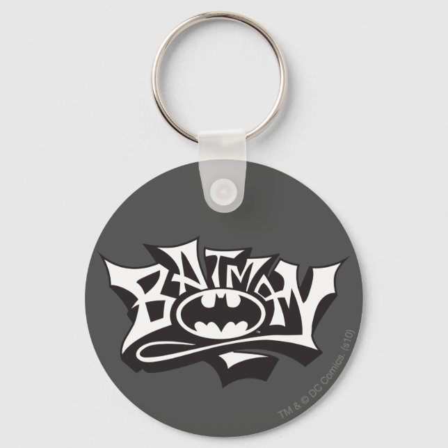 Batman | Graffiti Name Logo Keychain (Front)