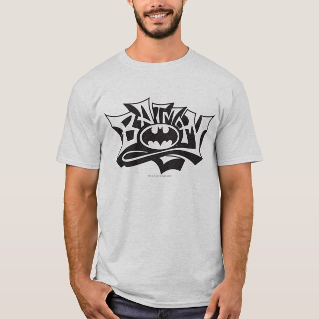Batman | Graffiti Name Logo T-Shirt (Front)