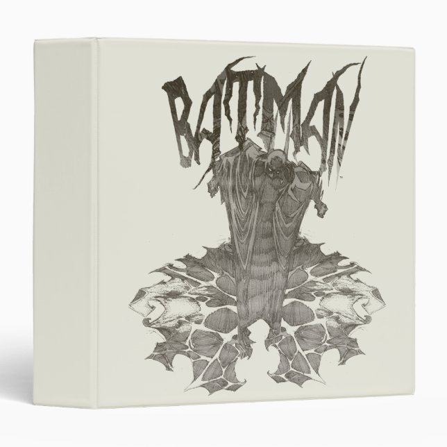 Batman | Graphic Novel Pencil Sketch Beige Logo Binder (Front/Spine)