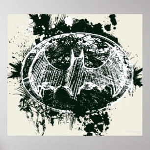 Batman Grunge Splatter Sketch Poster