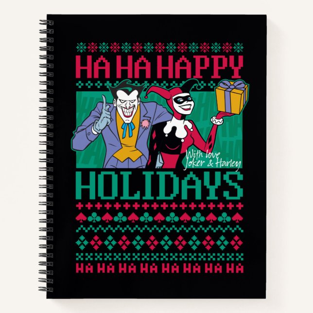 Batman | Happy Holidays Joker & Harley Quinn Notebook (Front)