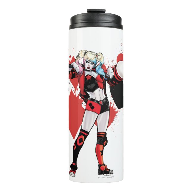 Batman | Harley Quinn Hearts & Diamonds Splatter Thermal Tumbler (Front)