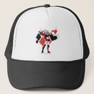 Batman   Harley Quinn Hearts & Diamonds Splatter Trucker Hat