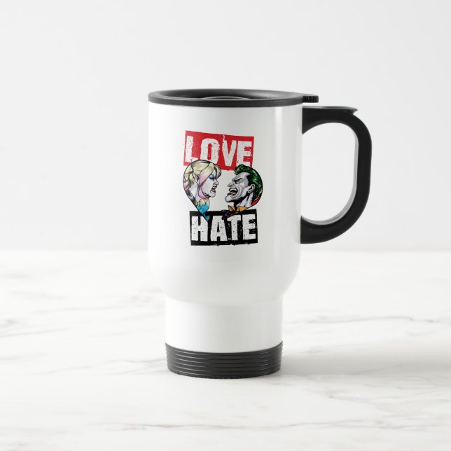 Batman | Harley Quinn & Joker Love/Hate Travel Mug (Right)
