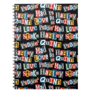 Batman   Harley Quinn Ransom Note Style Pattern Notebook