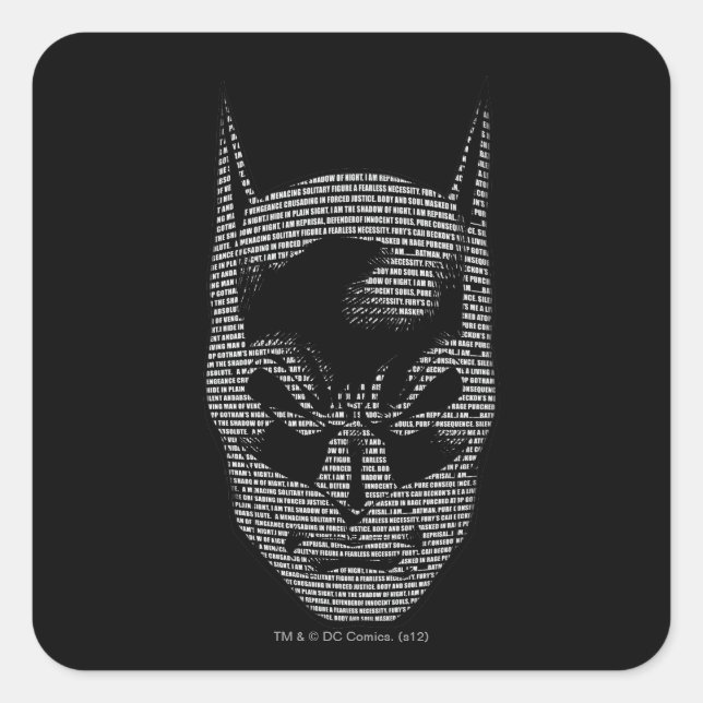 Batman Head Mantra Square Sticker (Front)