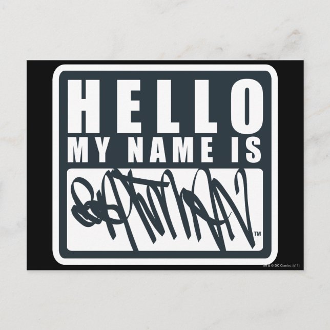 Batman | Hello My Name is Batman Logo Postcard (Front)