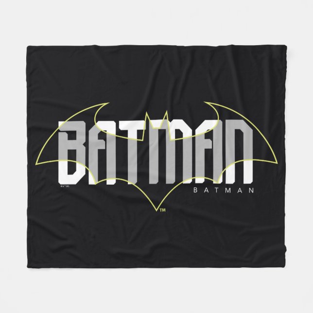 Batman Hi-Tech Name Graphic Fleece Blanket (Front (Horizontal))