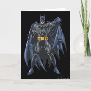 Batman holds up cape card