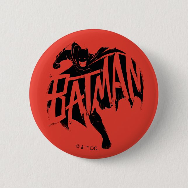 Batman Ink Brush Name 2 Inch Round Button (Front)