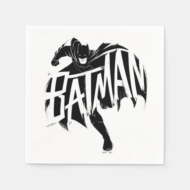 Batman Ink Brush Name Napkin (Front)