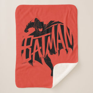 Batman Ink Brush Name Sherpa Blanket