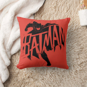 Batman Ink Brush Name Throw Pillow