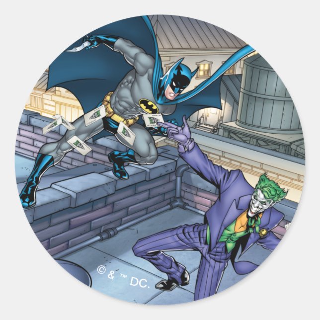 Batman & Joker - Battle Classic Round Sticker (Front)
