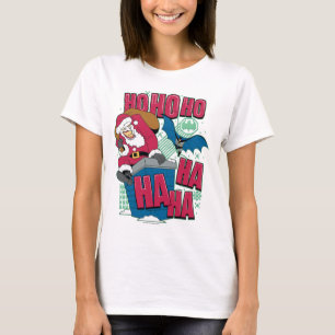 Batman   Joker Santa Claus Climbing Out Chimney T-Shirt
