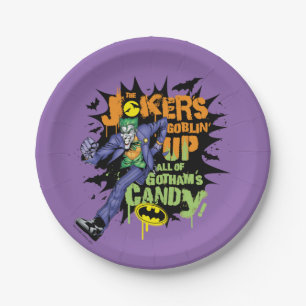Batman   Joker's Goblin' Up All of Gotham's Candy Paper Plate