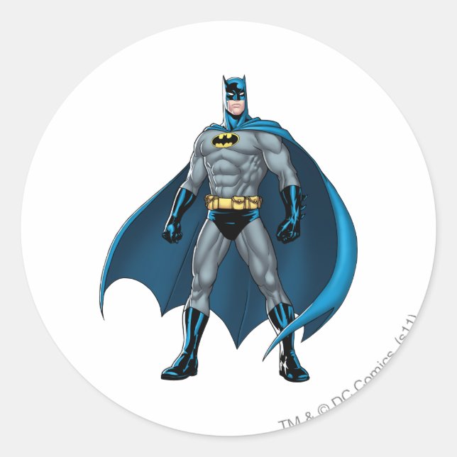 Batman Kicks Classic Round Sticker (Front)