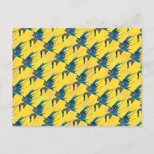 Batman Knight FX - 31B Swinging Batman pattern Postcard