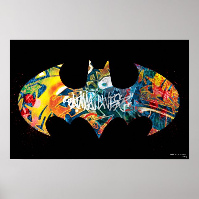 Batman Logo Neon/80s Graffiti Poster | Zazzle