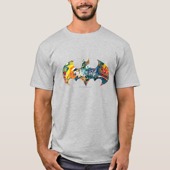 Batman Logo Neon 80's Graffiti T-Shirt (Front)