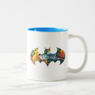 Batman Logo Neon/80s Graffiti Two-Tone Coffee Mug