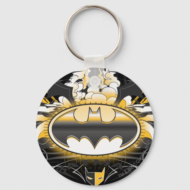 Batman Logo with Cars Keychain (Front)