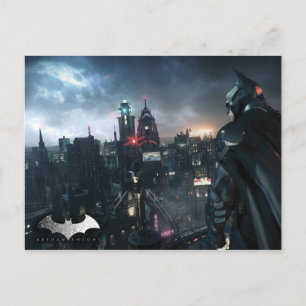 Batman Looking Over City Postcard