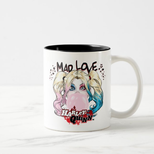 Batman | Mad Love Harley Quinn Chewing Bubble Gum Two-Tone Coffee Mug (Right)