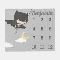 Batman Monthly Milestone Baby Fleece Blanket