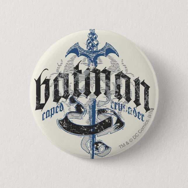 Batman | Name with Sword Logo 2 Inch Round Button (Front)