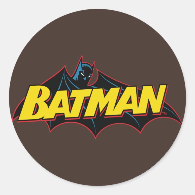 Batman | Old School Logo Classic Round Sticker (Front)
