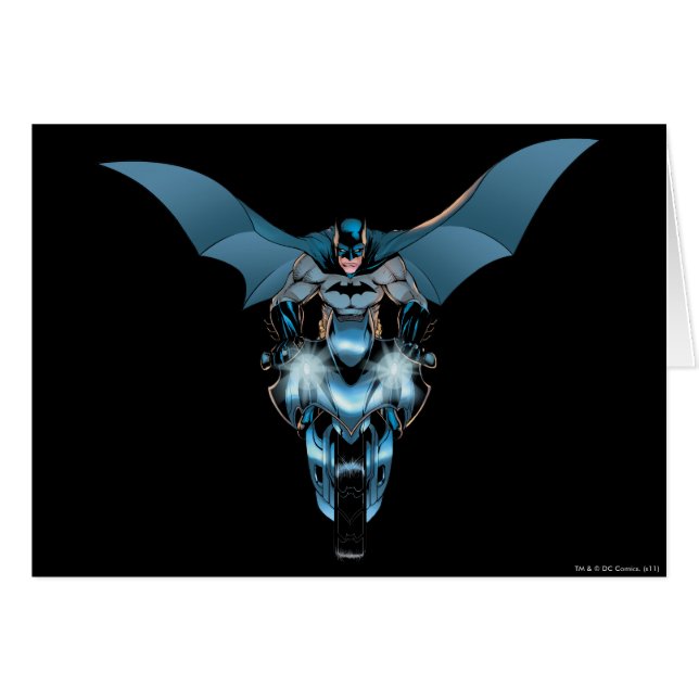 Batman on bike with cape (Front Horizontal)