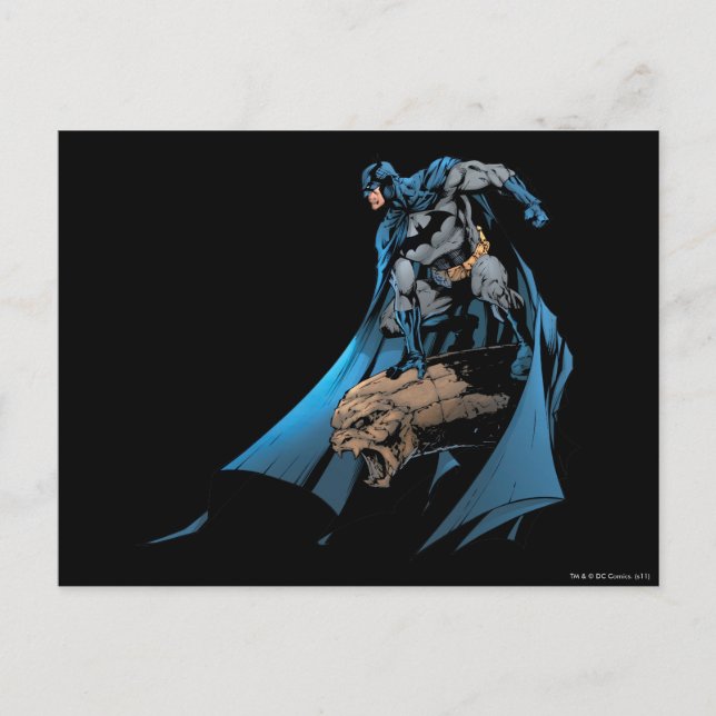 Batman on gargoyle postcard (Front)