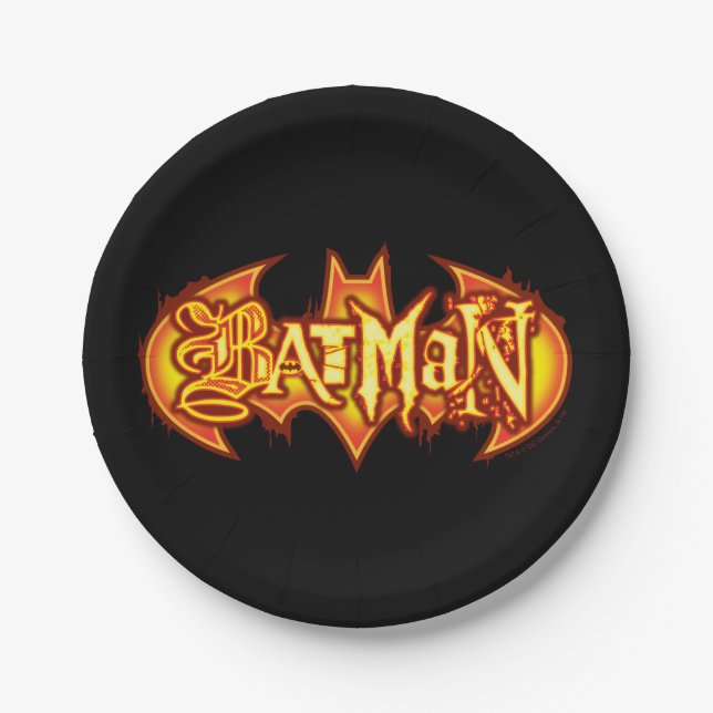 Batman | Orange Seasonal Logo Paper Plate (Front)