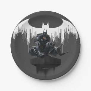 Batman Perched on a Pillar Paper Plate
