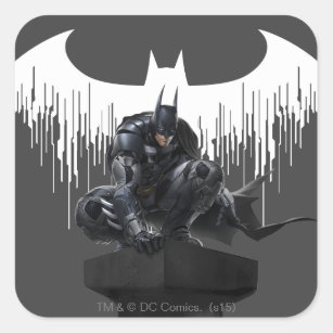 Batman Perched on a Pillar Square Sticker