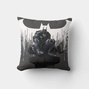 Batman Perched on a Pillar Throw Pillow