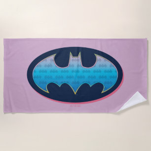 Batman   Pink & Blue Symbol Beach Towel