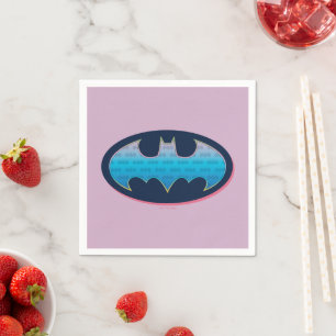 Batman   Pink & Blue Symbol Napkin