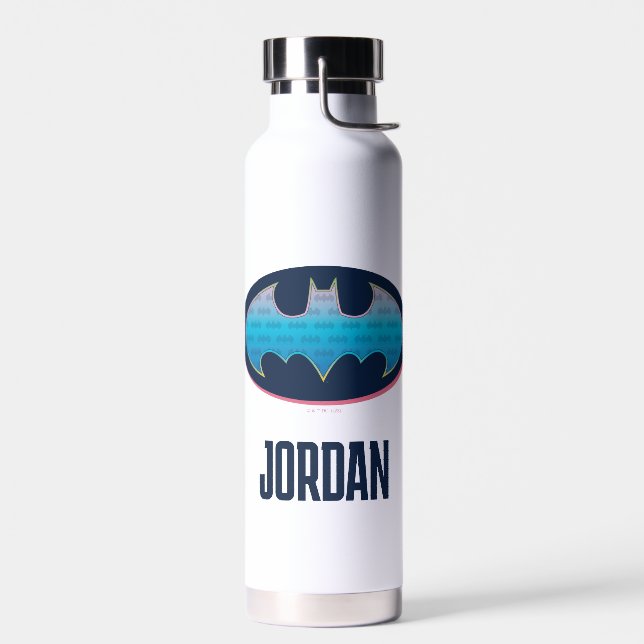 Batman | Pink & Blue Symbol Water Bottle (Left)
