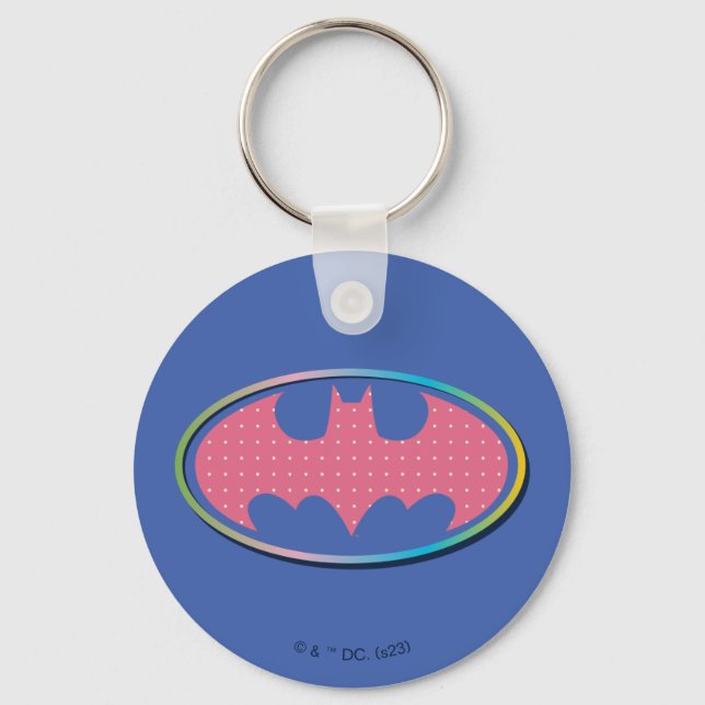 Batman | Pink Polka Dot Logo Keychain (Front)