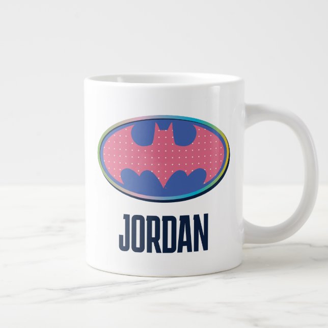 Batman | Pink Polka Dot Logo Large Coffee Mug (Right)