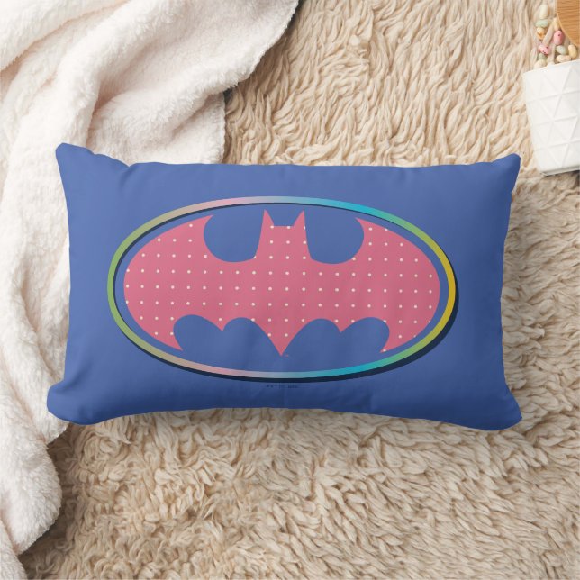 Batman | Pink Polka Dot Logo Lumbar Pillow (Blanket)